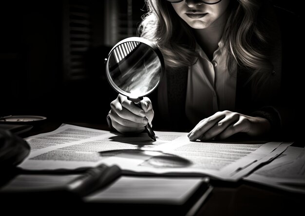 Paralegal reviewing legal documents